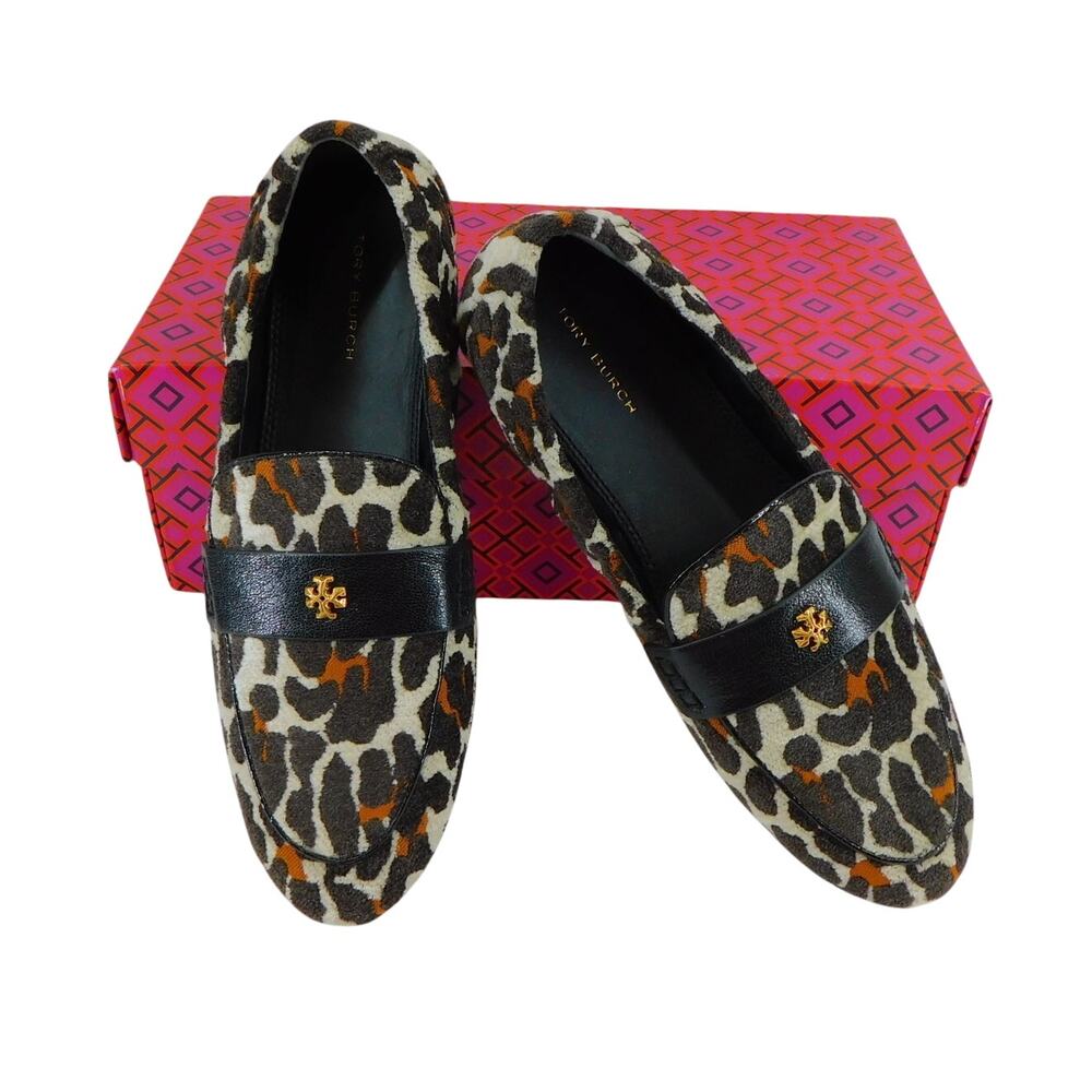 Tory Burch Women's Ballet Loafer Reva Leopard Velvet Jacquard Size 6.5 - New